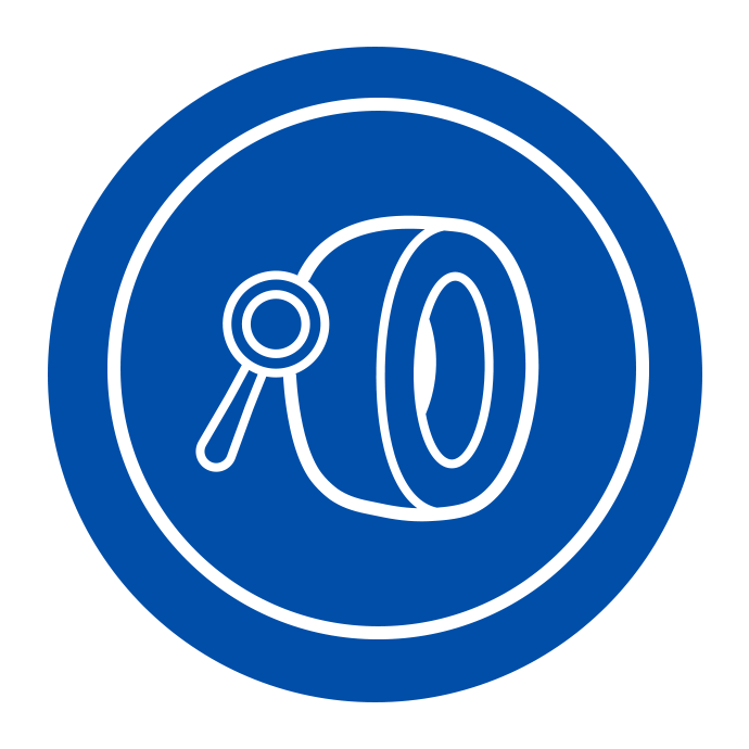 tire with magnifying glass icon