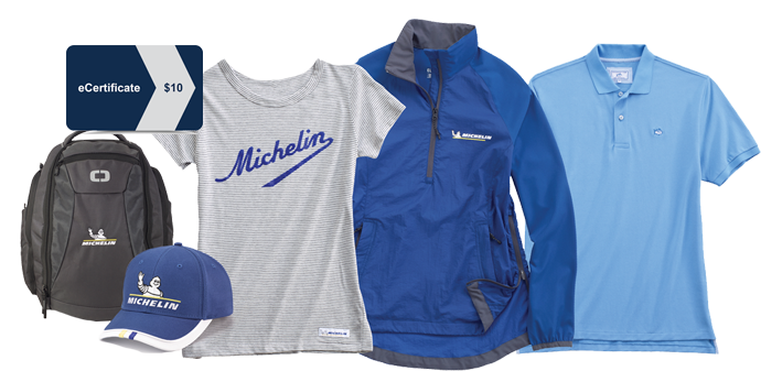 $10 eCertificate and Michelin apparel